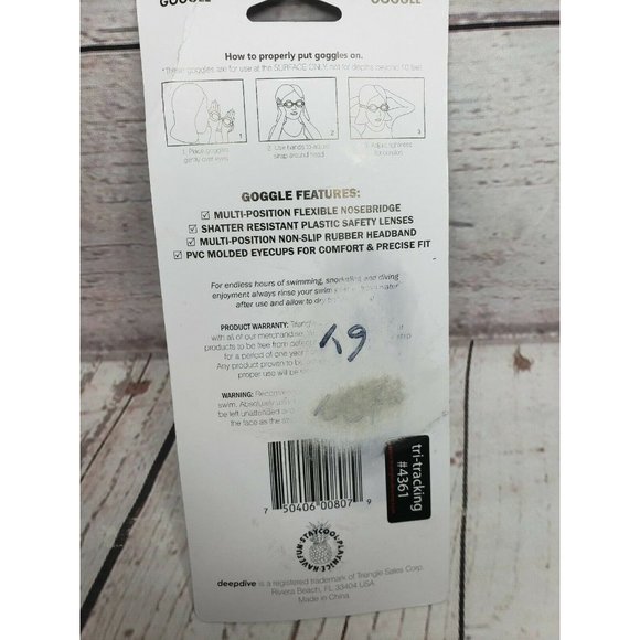 Deep Dive By Triangle Flexible Nose Bridge Teal Blue Black Swimming Goggles - Picture 4 of 5